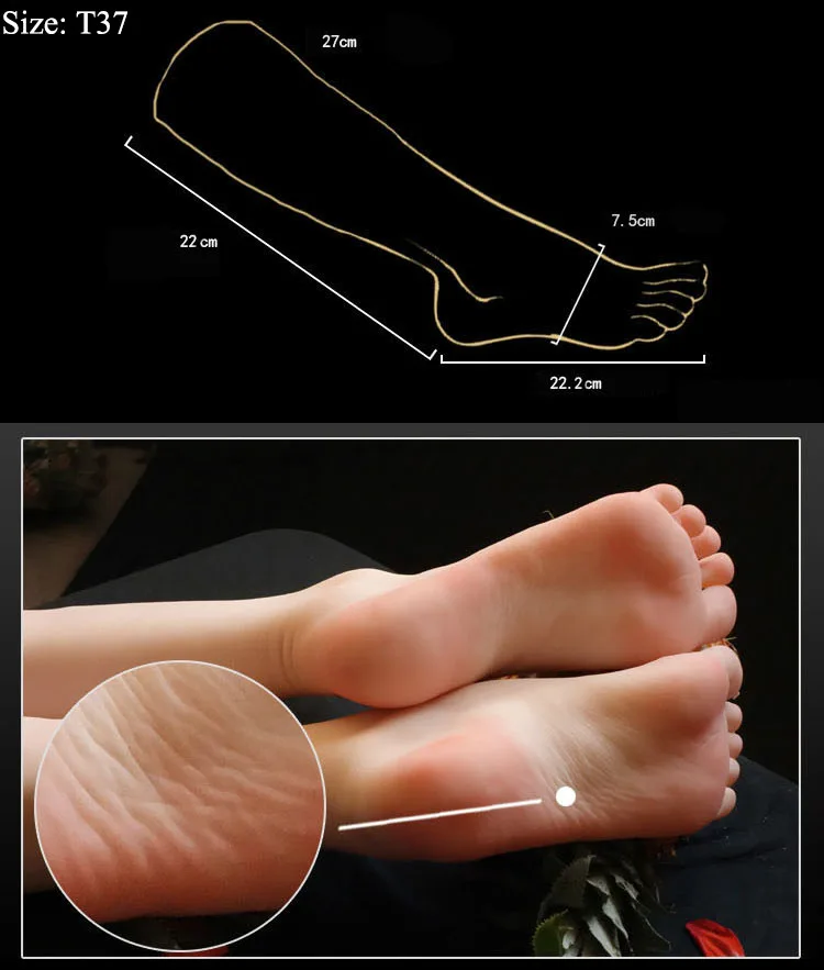 silicone Lifesize Female mannequin foot display Model shoes socks 8.6” 3800