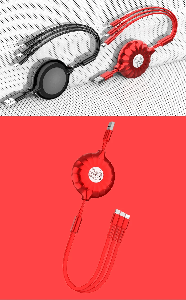 ADYSS Portable Retractable 3 in 1 Usb Extension Cable Package for Android Micro Usb Smart Watch Charger Cable - ANKUX.COM