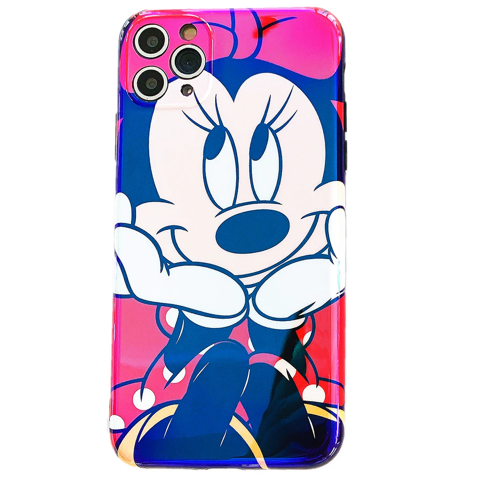 

Wholesale Anime Cheek Mickey Blue Light IMD Phone Case For iPhone 12 Pro Max 8 Plus XR XS Max SE2020 Back Cover Cartoon IMD Case