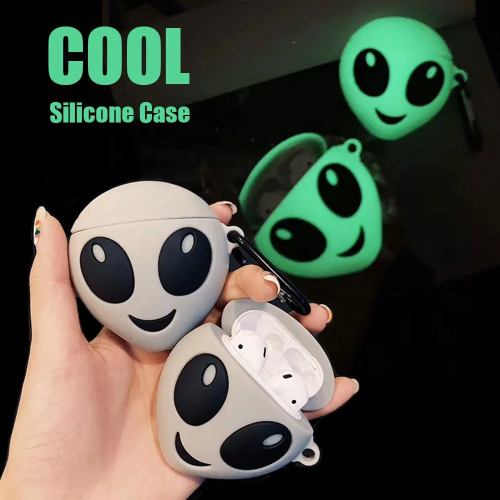 

Full range 3D cartoon Earphones accessories wireless headphones for Airpods Noctilucent fluorescence silicone case cute cover, Multi colors