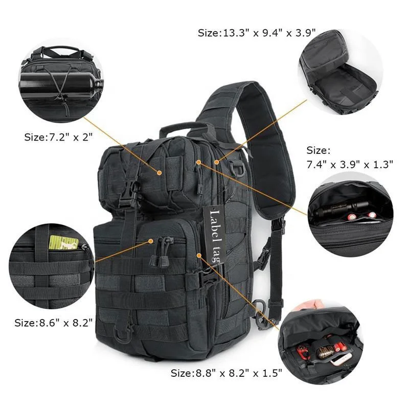 

Fashion 20L Sports EDC Chest Rucksack Army Molle One Shoulder Sling Backpack Crossbody Military Tactical Bag, More than 10 colors for reference