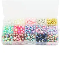 

4/6/8/10mm 1140pcs/lot Mix Rainbow Color Round Imitation Pearl Beads No Holes DIY Handmade Accessories E1213
