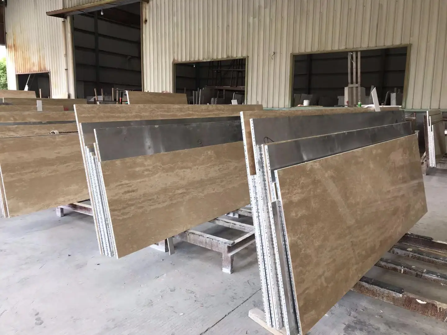 Beige Travertine Stone Composite Panels Facade Wall Cladding Buy Thin