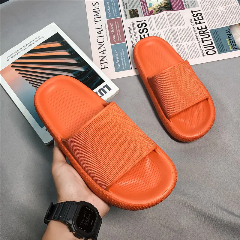 

Home Soft Slippers Ladies/men's Thick Bottom Slipper Women Equick Bathroom Anti-slip Floor Slides Deodorant Silent Slippers