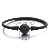 

Fashion Unisex 14mm Natural Stone Silicone Bracelet Jewelry Women Men Pulsera muje Tiger Eye Lava Couple Bracelets