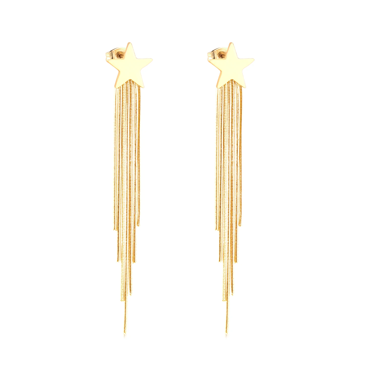 

Cheap Drop Earrings Design with Star Hanging Earrings Stainless Steel Gold Plated Earring