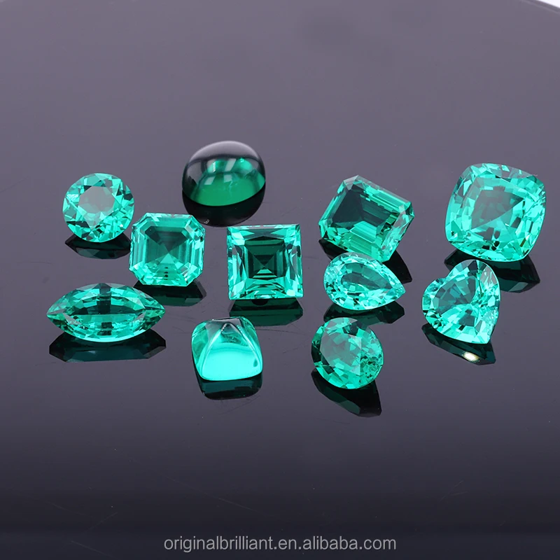 Square Shape  Hydrothermal Emerald Princess Cut Loose Gemstone Green Colombian Color Lab Emerald