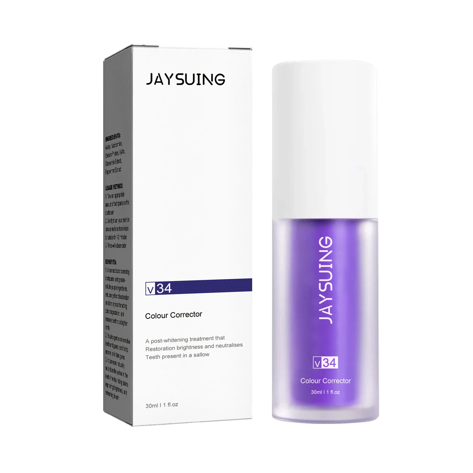 

Jaysuing Reduce Yellowing Care For Teeth Gum V34 Purple Whitening Toothpaste Remove Stains s Fresh Breath Brightening Teeth GG