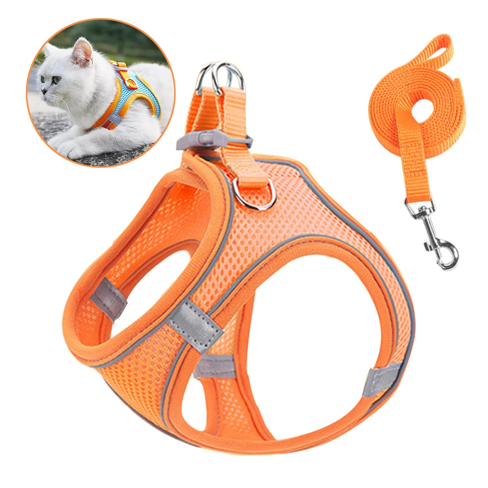 

Hot Sale Comfortable Air Mesh Dog Vest Harness and Leash Set for Walking, Pink, blue, red, orange,black, pink+blue,orange+blue