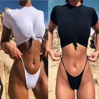 

2020 Wholesale Swimsuit Solid Color Women Sexy Bikini Sportswear Swimwear