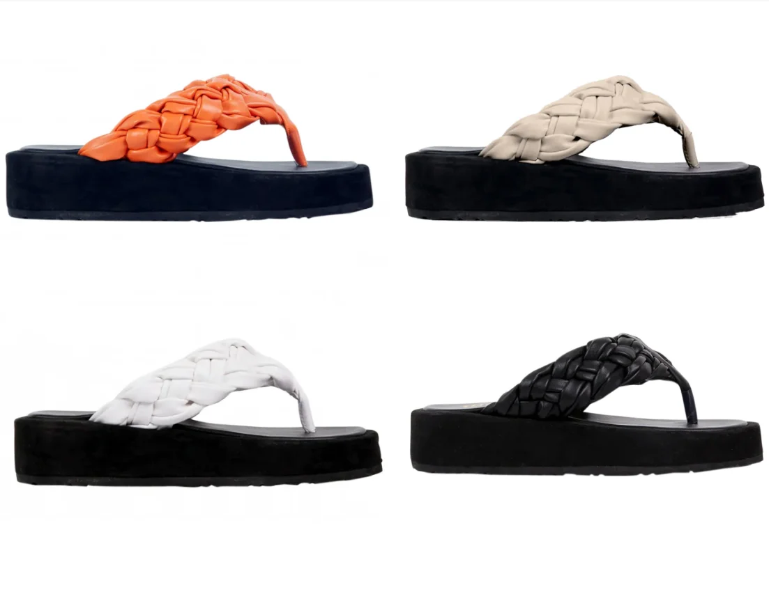 

Fast Drop Shipping Women's Braided Slippers High Platform Flip Flops Slipper Ladies Accept Personalized Customized