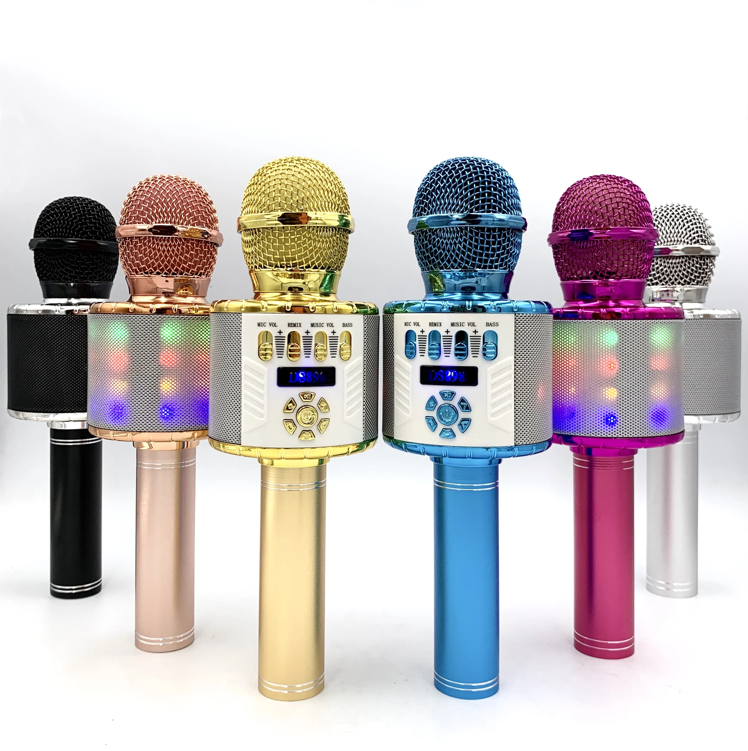 

Newest Model Condenser Wireless Blue tooth Karaoke Portable Microphone(DS898),for Children's, Black/ gold/ rose gold /silver /blue /purple