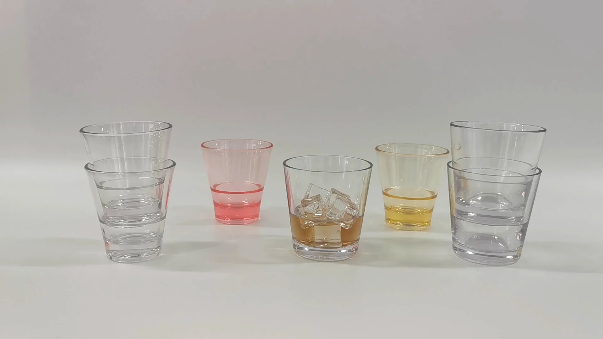 Dishwasher Safe Plastic Glass Stack Round Whiskey Glass Cup 355ml 12oz