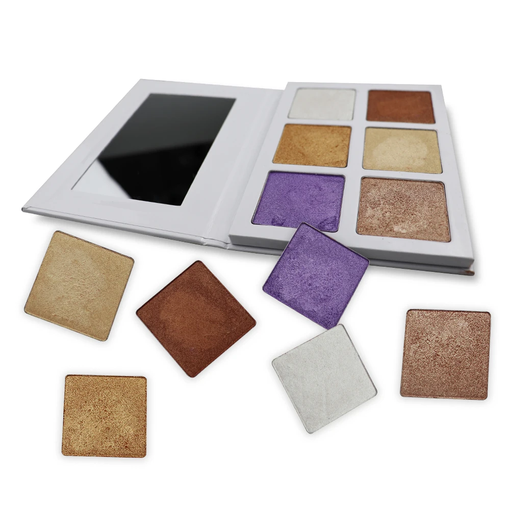 

High Quality Highlighter Pigment Highlighter Pallet Private Label Highlighter Palette, 6 colors