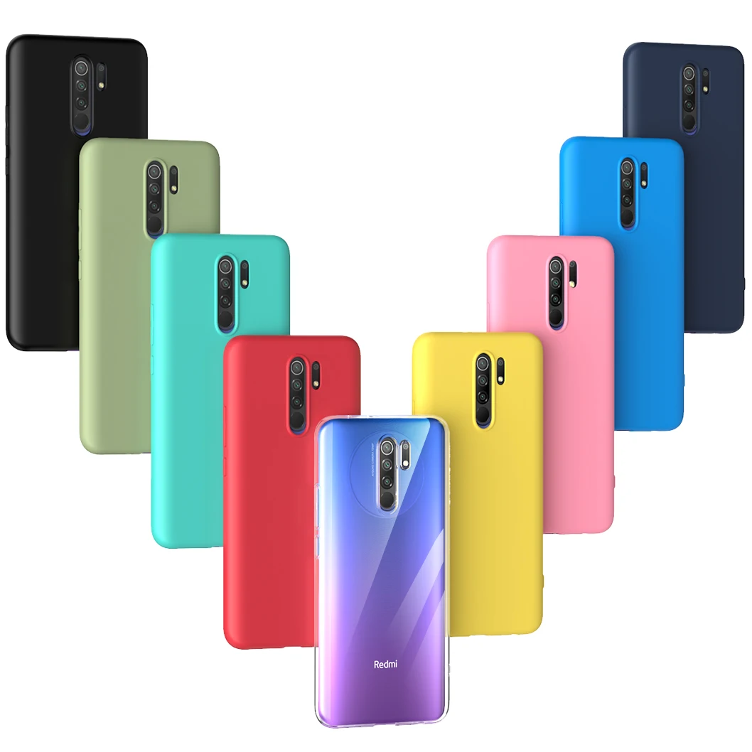 

9 Colors Original Official Soft Silicone Matte Mobile Phone Case For Xiaomi Redmi 9
