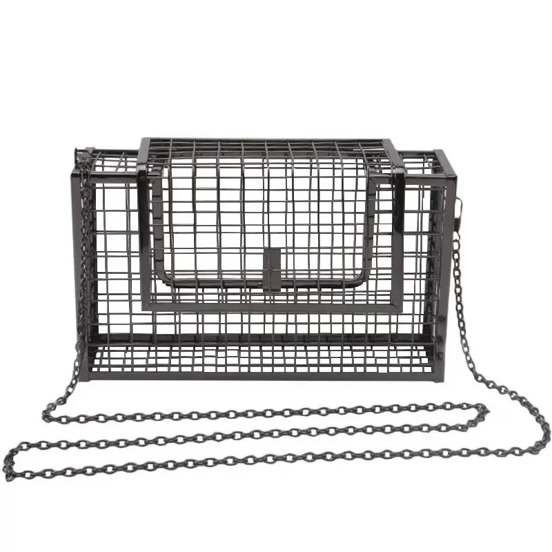 

Hardware Rectangular Metal Cage Shoulder Bag Crossbody Bags Wedding Party Cage Geometric Beach Bag Metal Hollow Handbag Purse, Silver/golden/black/rose gold