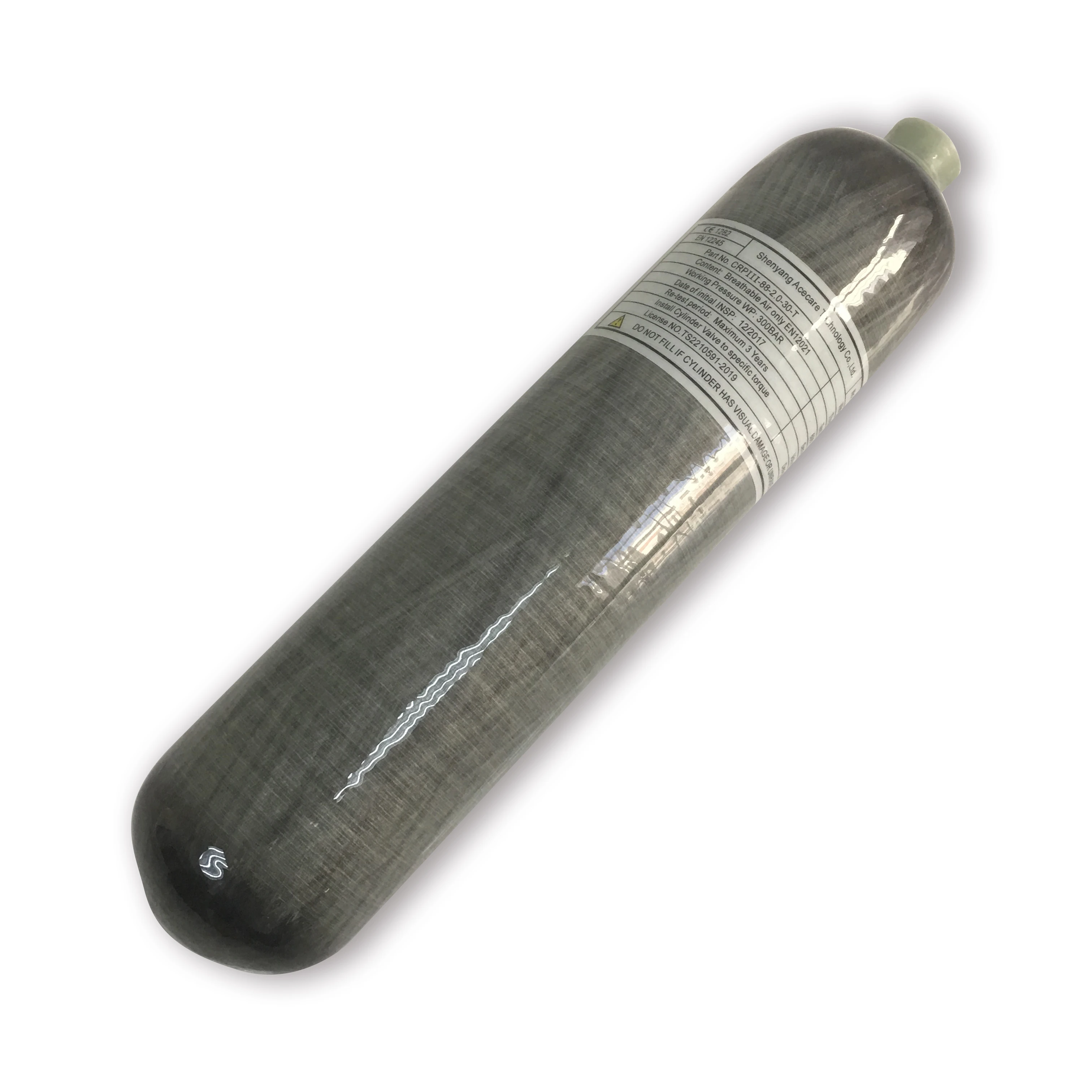 

Shenyang Acecare 2L 300Bar Carbon Fiber Cylinder for Small Paintball Tank or Diving Matthew, Grey