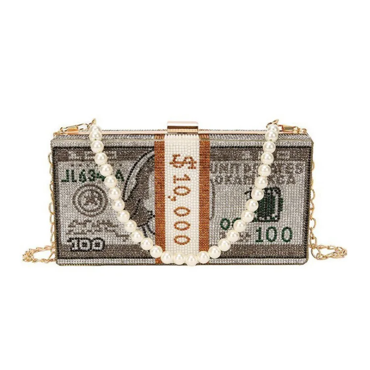 

Fashion Rhinestone Chain Crossbody Bag Crystal Clutch Bag For Women