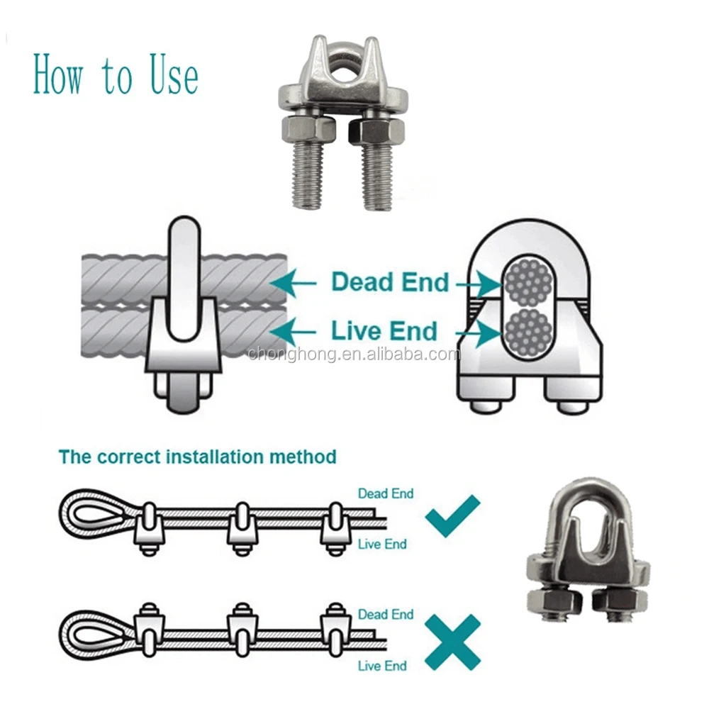 Jis Type Wire Rope Clamp High Polished Cable Clamps Stainless Steel