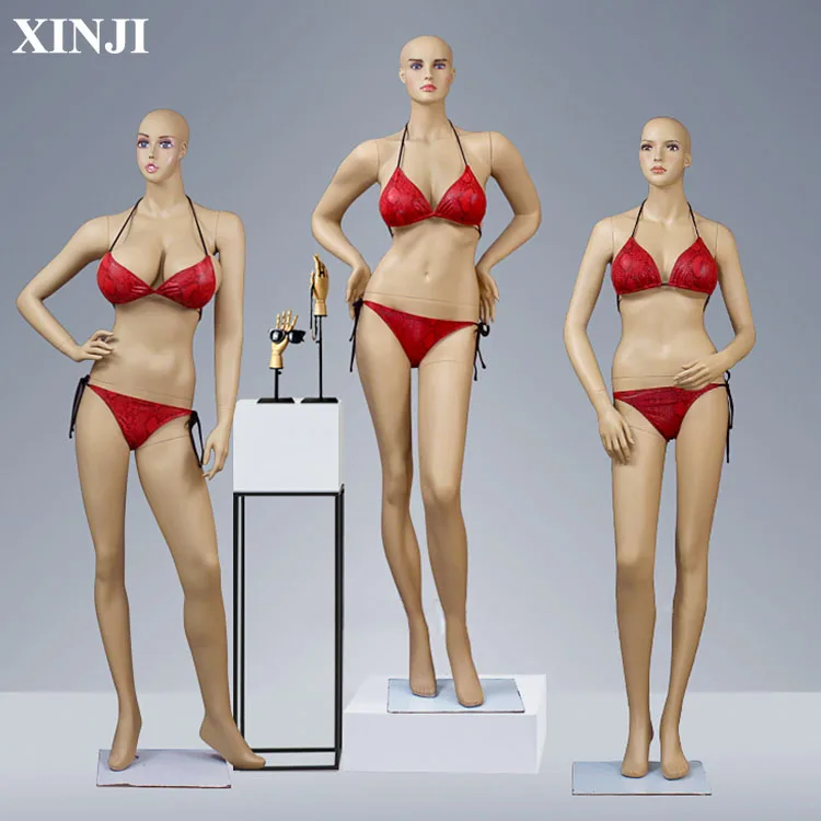 

XINJI Sexy Busty Plus Size Female Manikin Dummy Full Body Flesh Tone Makeup Mannequin Lifelike Big Bra Women Mannequins, Skin (any colors are available)