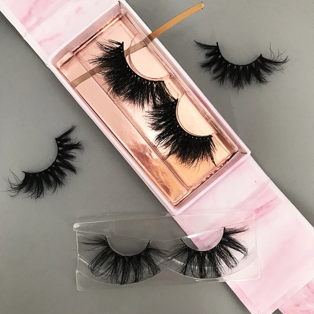 

Hot Sale Mink EyeLashes Own Brand Mink Eyelashes New Design Custom Lashes3d Mink Wholesale Vendor 25MM Luxury, Black