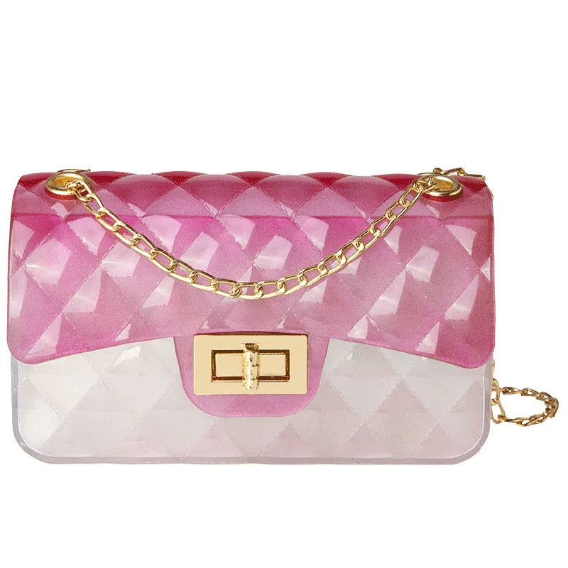 

LOW MOQ Women handbags for women luxury Laser Tote Handbag Women Chain Wild Cross-Body Jelly Bag, Customizable