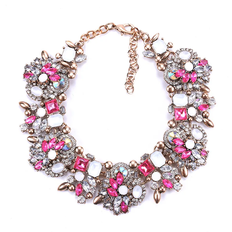

Exaggerated big colorful zircon crystal choker necklace for women girls