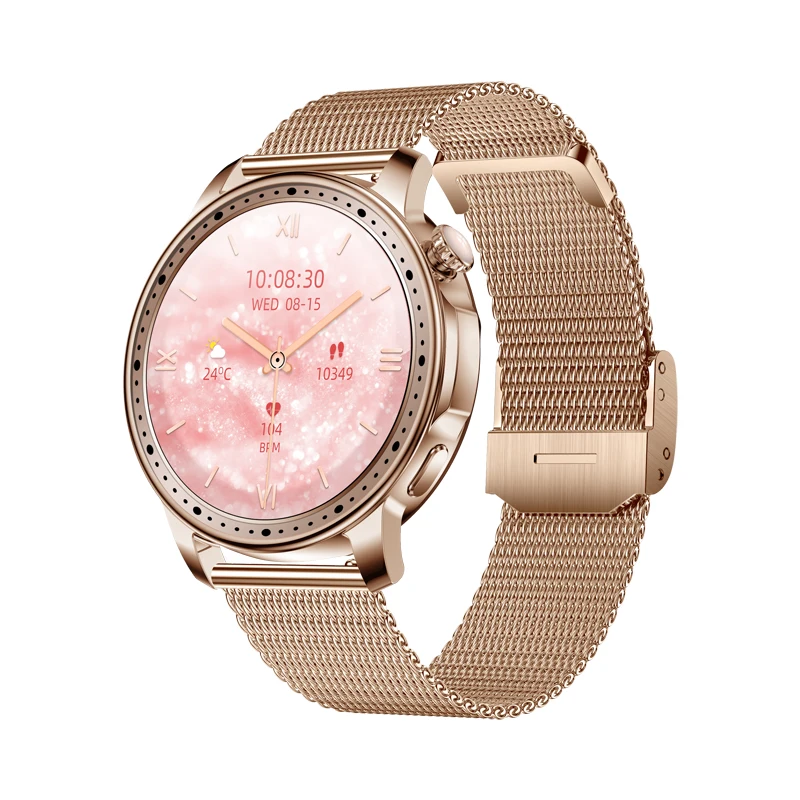 KM33 AMOLED Smart Watch for Women 1.32inch BT Call Heart Rate Monitor Female Physiological Function Fashion Smartwatch 2024
