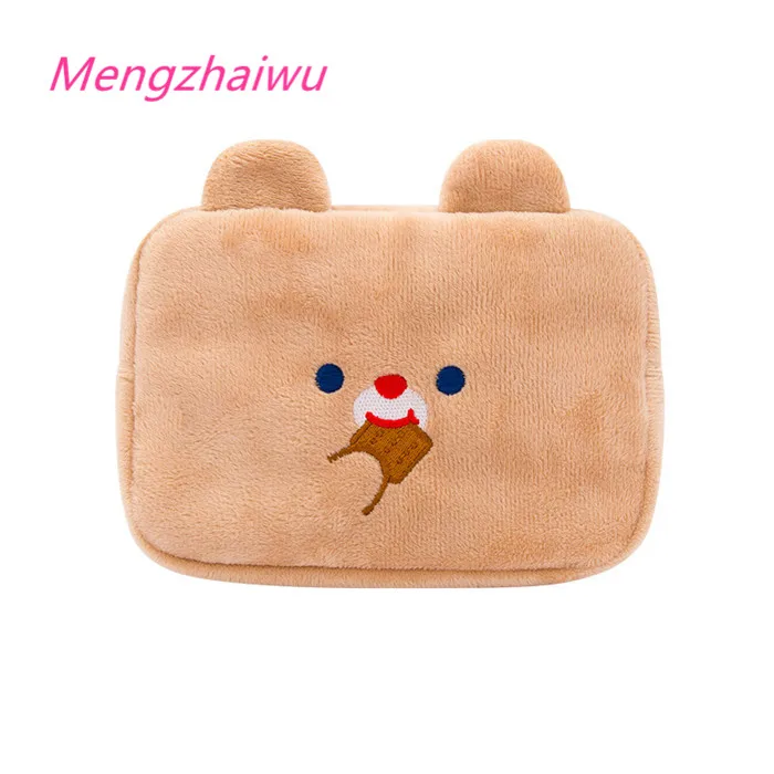 

Germany daily use items ideas Cute cartoon plush cat toiletry bag for makeup kids girls High capacity cosmetic ziplock bag