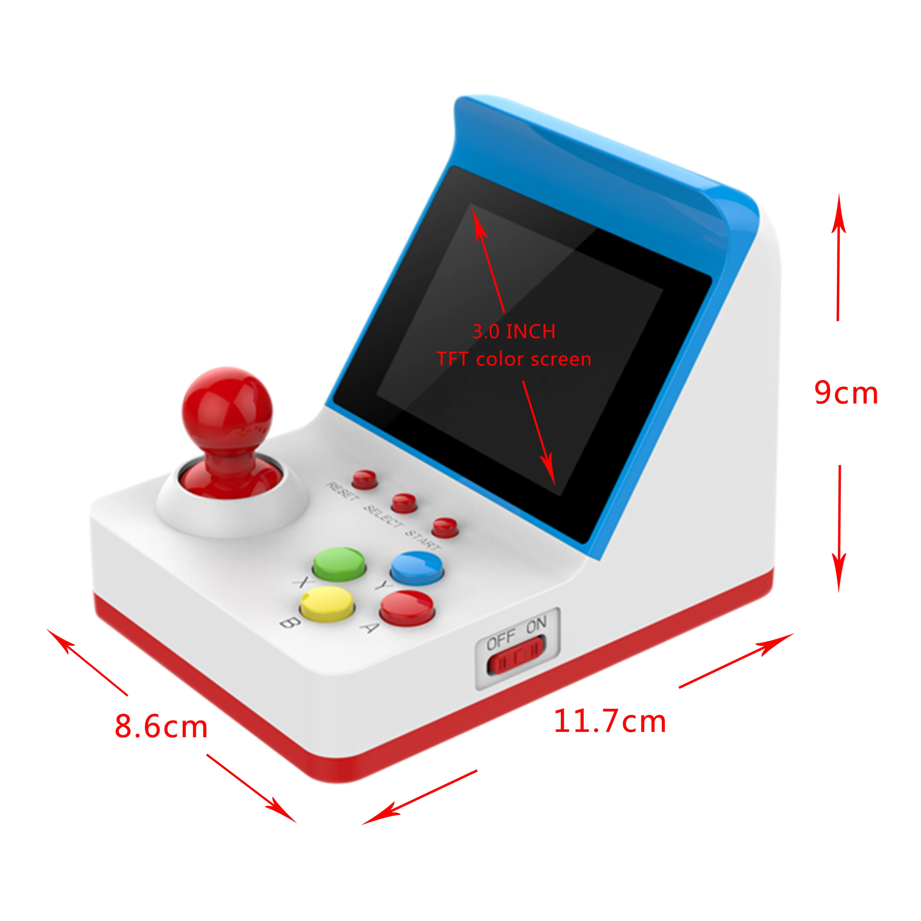 

Wholesale Portable handheld controller 3.0 Inch Video Game Players Built-in 360 Games retro game console for Christmas present, Black white