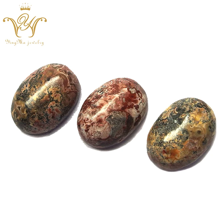 

Wholesale Natural gemstone cabochon 13*18 mm Oval Leopard Skin Jasper