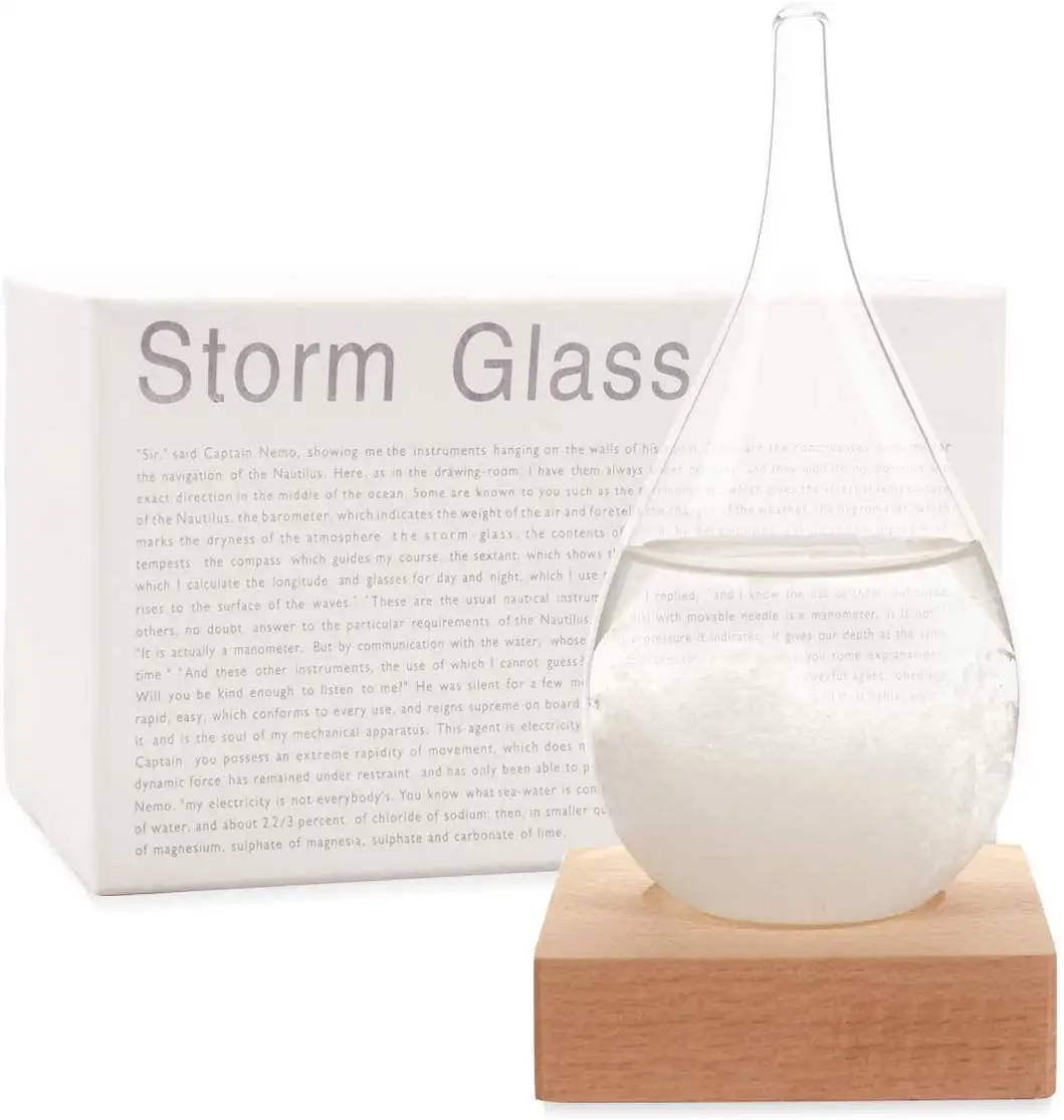 Medium Storm Glass Weather Predictor Creative Forecaster Barometer Wood Crafts 