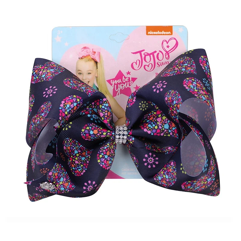 

European and American Valentine's Day heart shape Children's Bow Hairpin 8inch jojo siwa New Year's JO JO bow clip