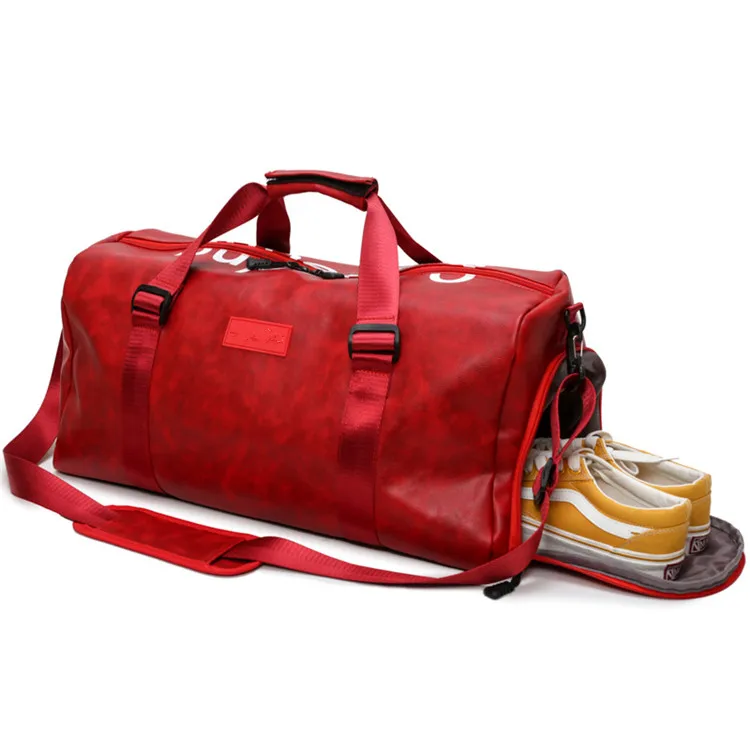 
custom personalised leather weekend durable designer pink duffle bag travel  (62389821693)