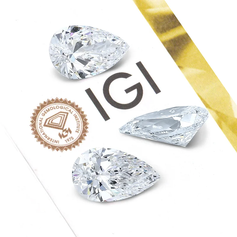 

starsgem international IGI certificate lab grown created cvd hpht loose diamond fancy shape pear lab diamond