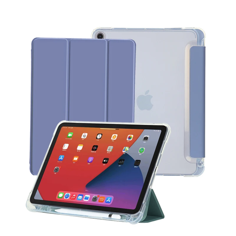 

Shockproof transparent TPU auto sleep wake PU leather case for iPad 10.9 Air 4