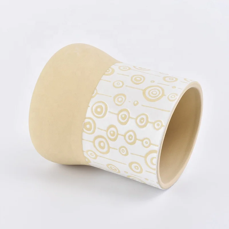 Modern Yellow glazed candle votive holders church ceramic vessels wedding occasion factory