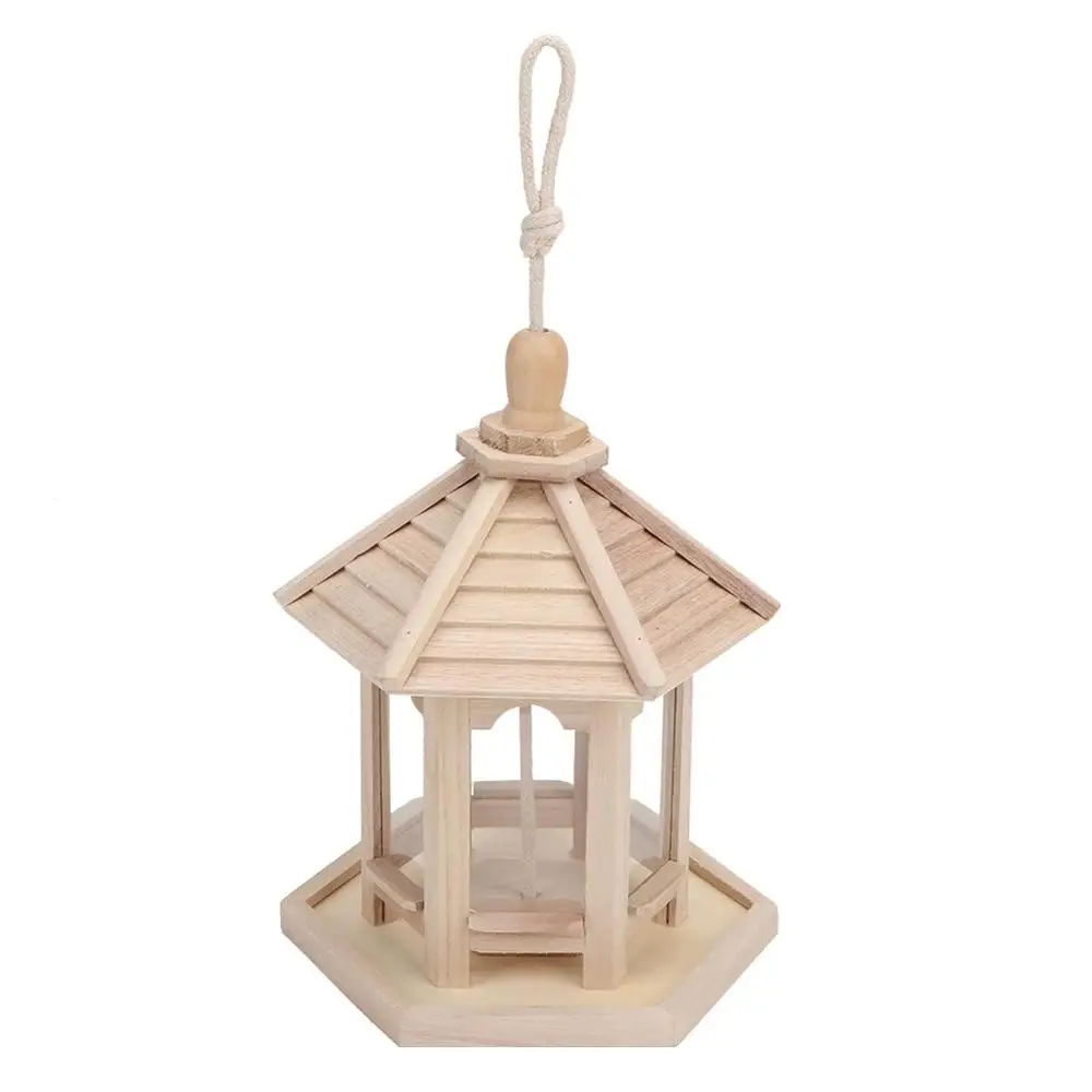 

Outdoor Bird Feeder Durable Wooden Plastic Hanging Transparent House Food Case Pet Mount House Type Pet Birdhouse Pet Water Feed