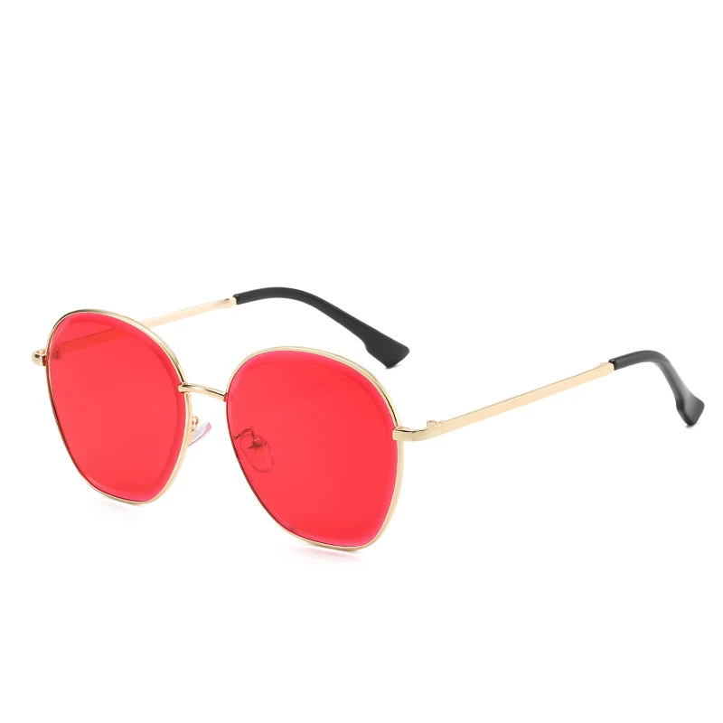 

2021 Gafas de Sol Red Lens Retro Vintage Round Gold Metal Shades Sunglasses for Unisex