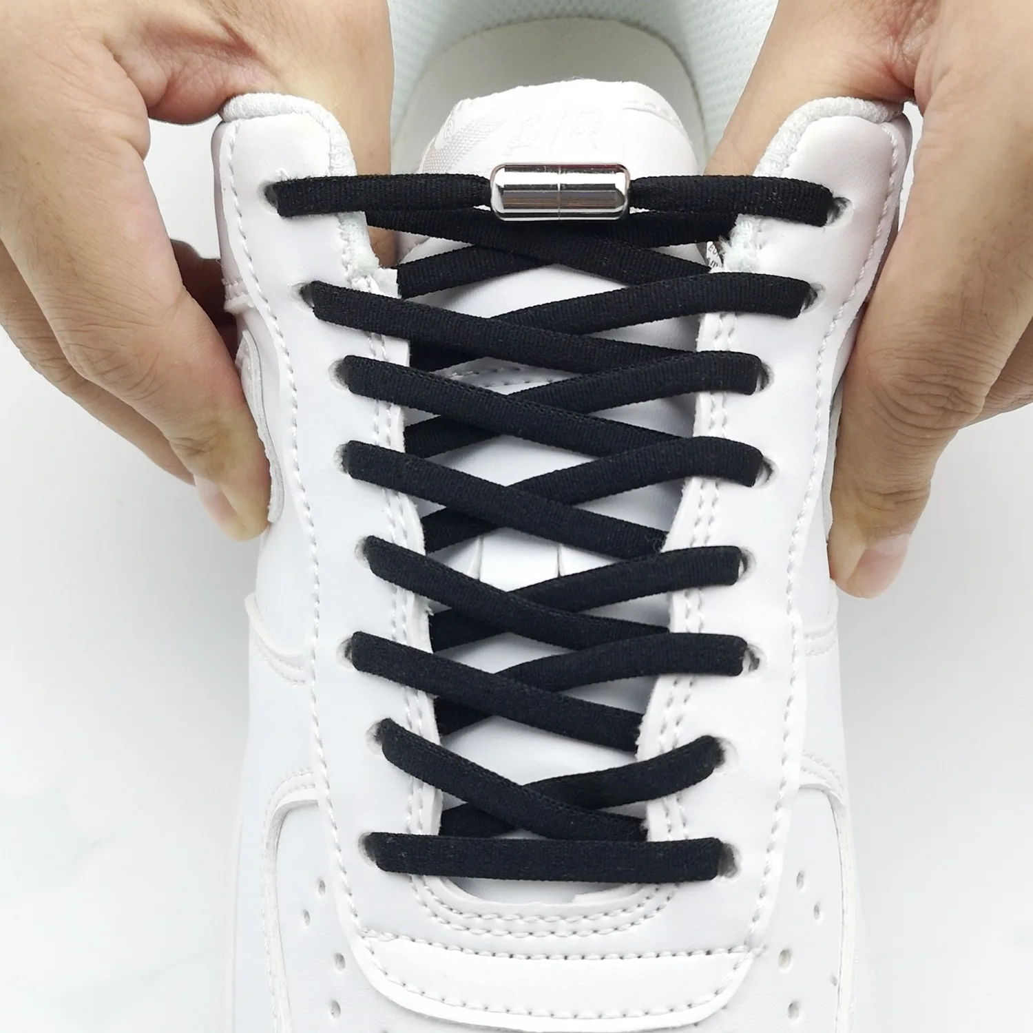 

New Shoelace Elastic Quick No Tie Shoe Laces Locking Shoelaces With Metal Buckle Metal Tip Shoelaces