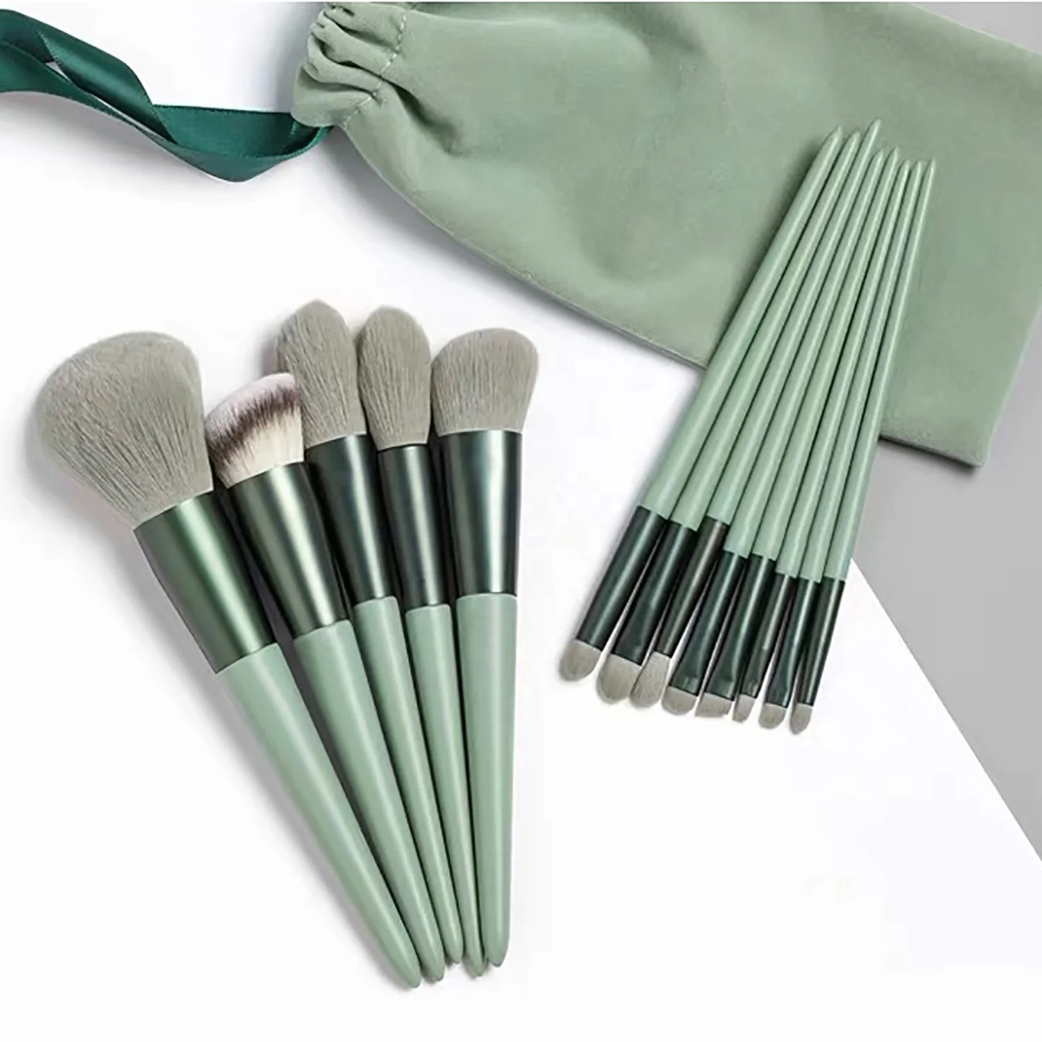 

13 Pcs GreenMakeup Brush Set Beauty Brush For Girls Ladies, Pics