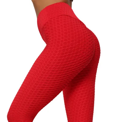 

Custom Fitness Leggings Sports Pants Jacquard Stretch Push Up Running Sexy Bubbles Women Solid Yoga Trousers