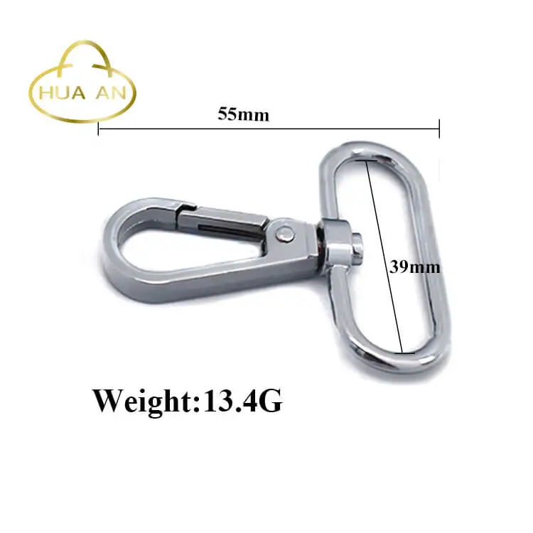 
Chrome hardware 1.5 inch 0 ring swivel snap hook 