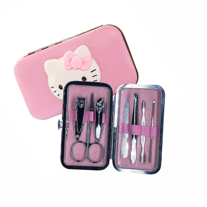 

Factory price nail clipper tweezers personal care Lovable type 7pcs manicure set for travel