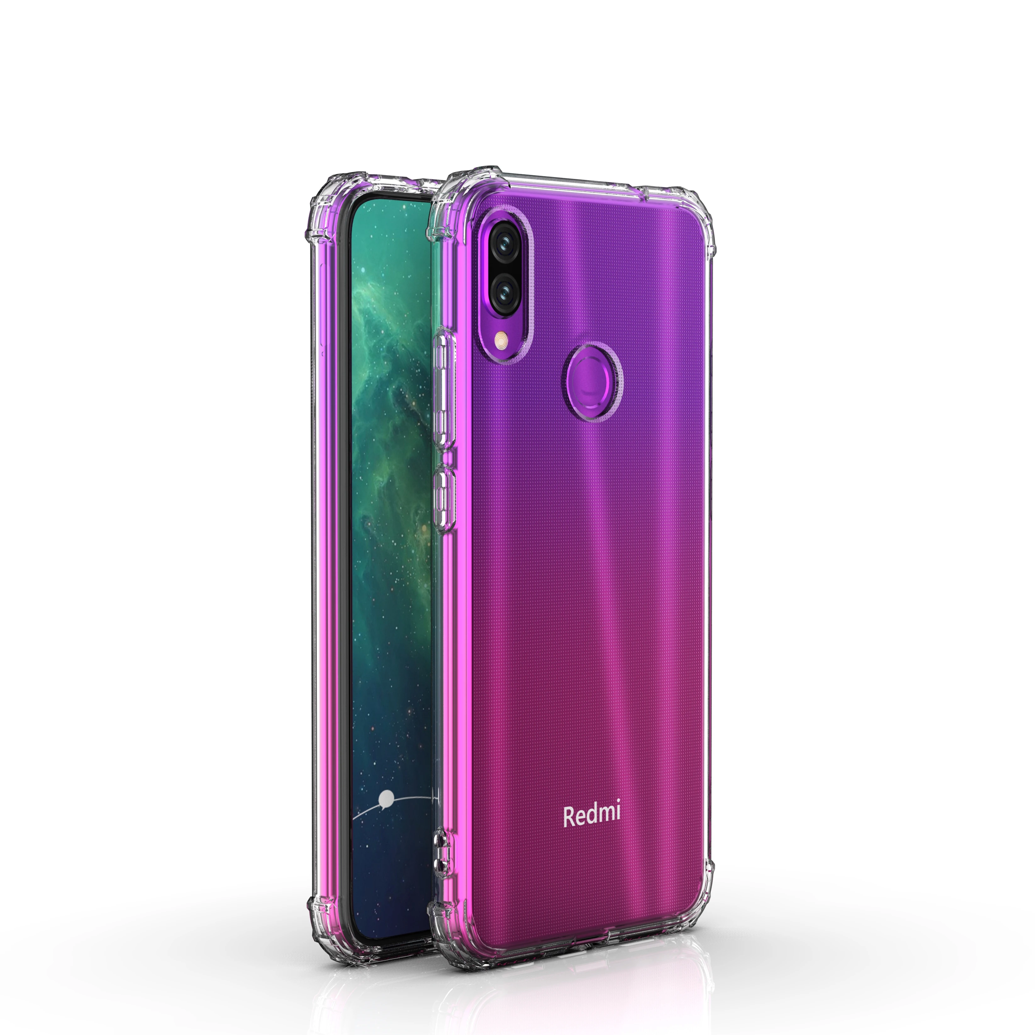 

for redmi note 7 note 7 pro case tpu cell phone case, soft crystal transparent bumper for phone case carcasas para celulares, Clear/ transparent grey