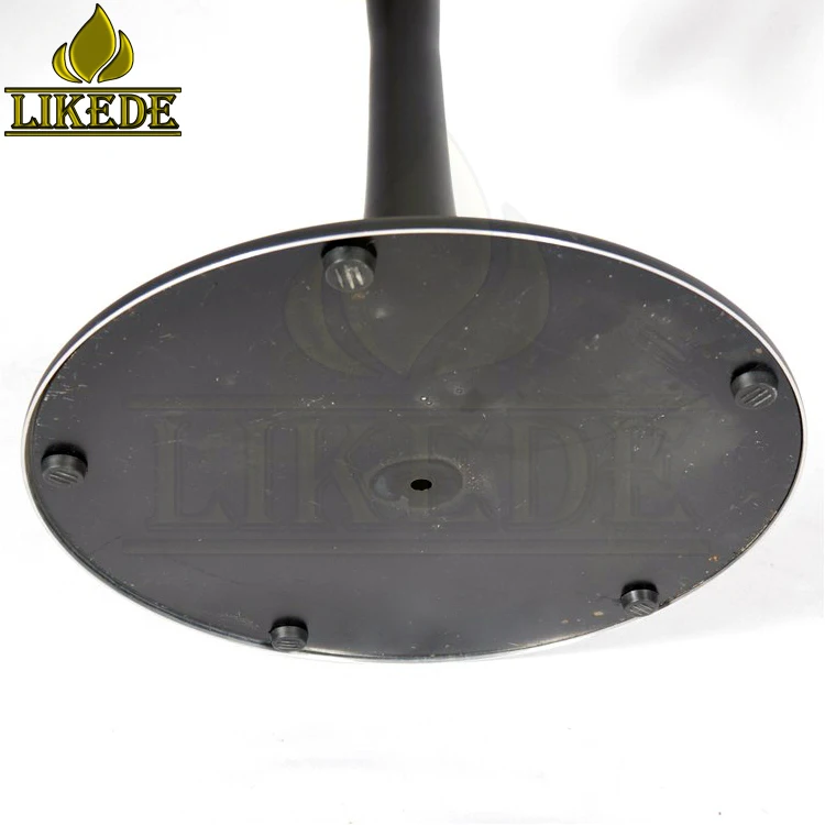 Heavy Duty Tea Table With Tulip and Trumpet Base in Black Aluminum Carbon Steel Stainless Metal Tulip Trumpet Base in Black