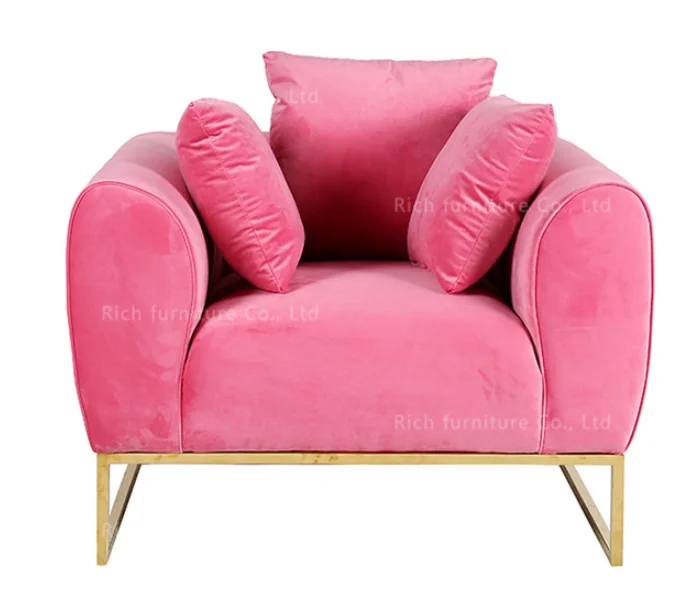 Family Sofa Sets European Modern Single Seat Furniture Velvet Fabric Cover Couch Living Room