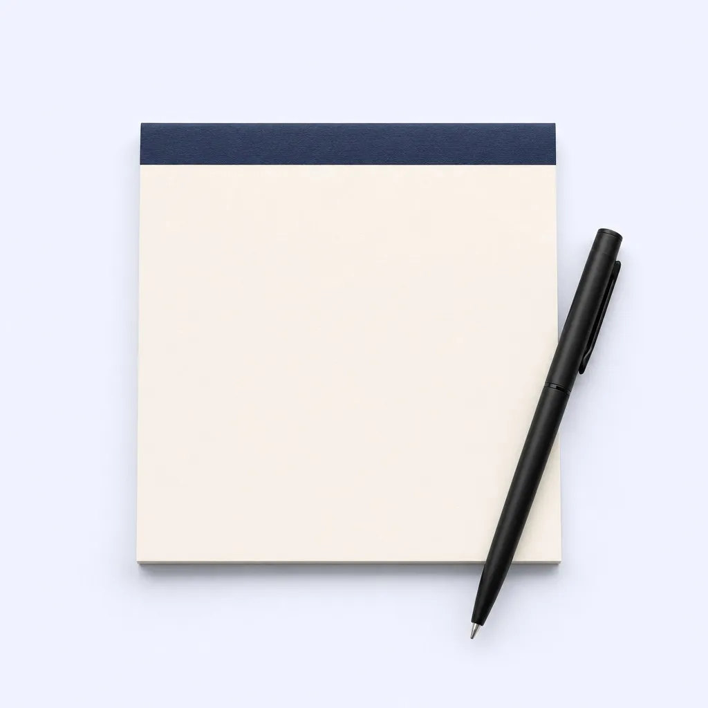 Top Down Flat Lay of Minimalist Sticky Pad