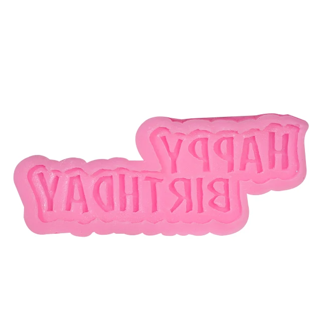 

Happy Birthday Boy Girl Cake Baking Pastry Chocolate Candy Cake Decorative Silicone Molds, Pink