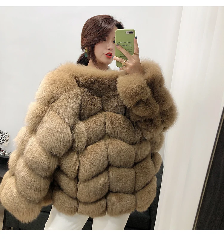 

Top Sale Fashion Winter Fur Jacket for Women Thicken High Quality Genuine Real Fur Coat Fox Fur Coat Women